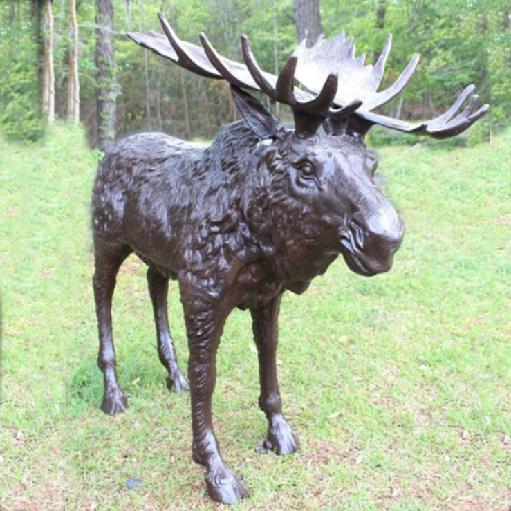 Life Size Moose Sculpture Made Bronze Finish Figure