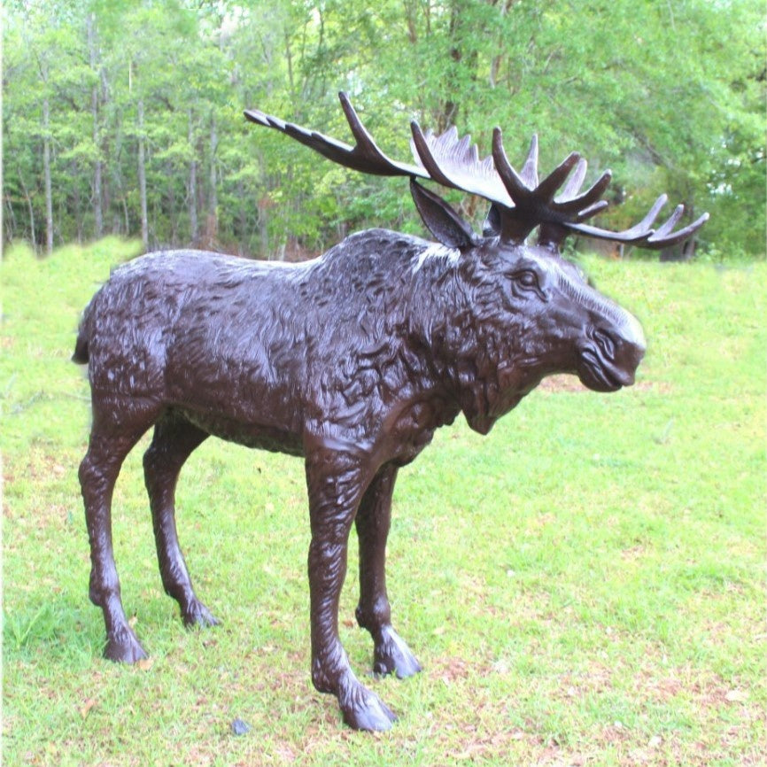 Life Size Moose Sculpture Made Bronze Finish Figure