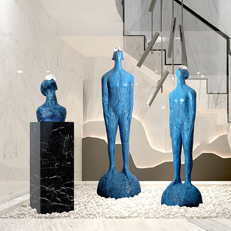 Luxury Abstract Figure Holding Ball Standing Hotel Floor Lamp