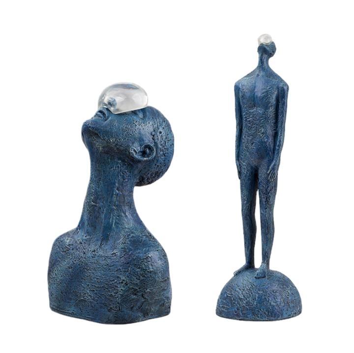 Luxury Abstract Figure Holding Ball Standing Hotel Floor Lamp