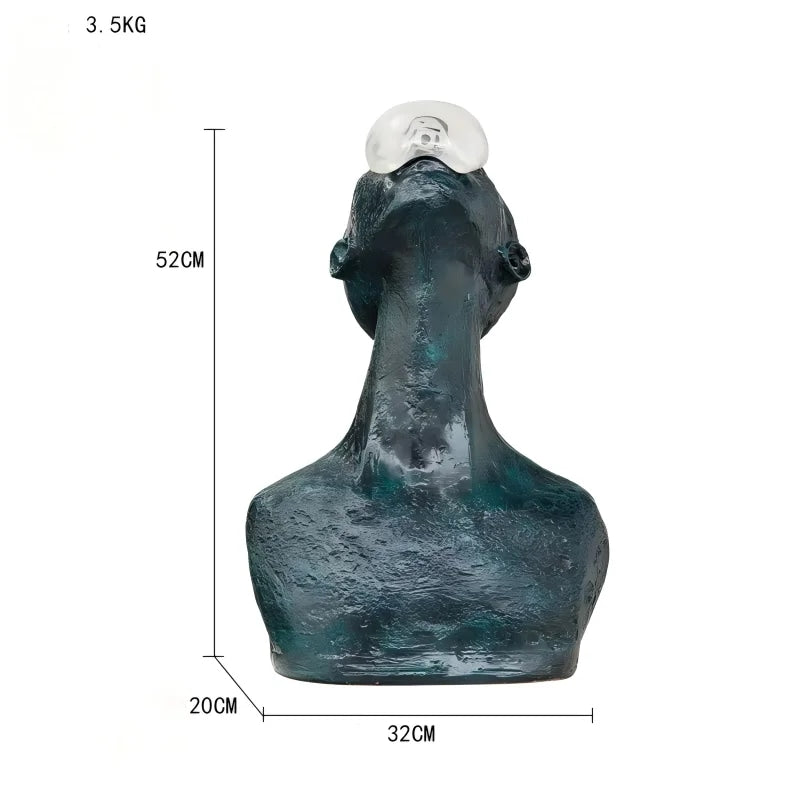 Luxury Abstract Figure Holding Ball Standing Hotel Floor Lamp