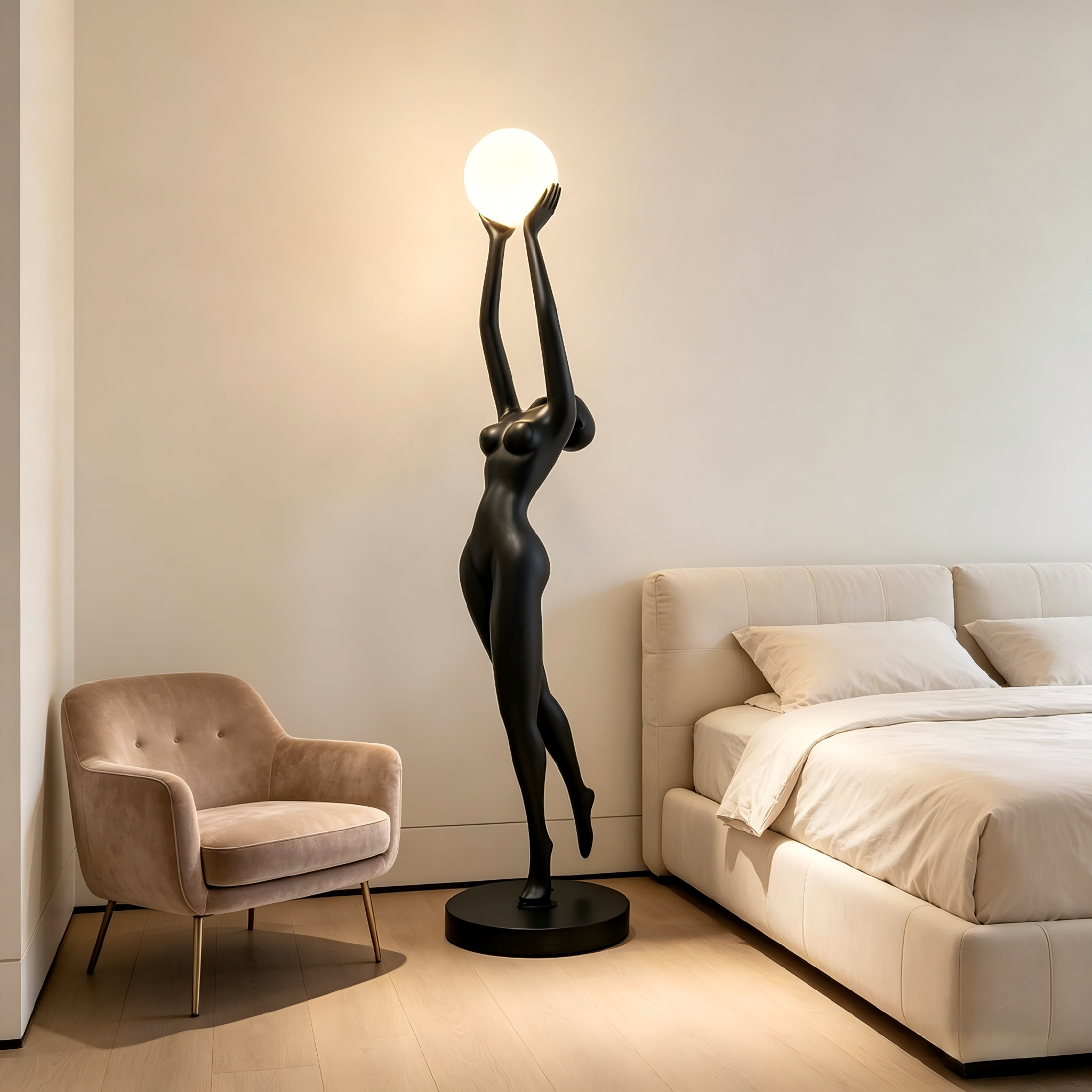 Luxury Ballet Human Sculpture Creative Floor Lamp