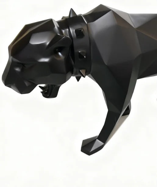 Mirror-Finish Leopard Floor Sculpture-Decorative Statue-OVERSCALE ART