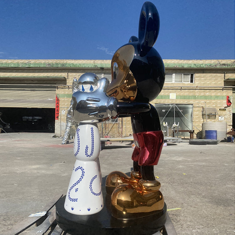 Mirror Finish Mouse Sculpture Tequila Bottle Fiberglass Model