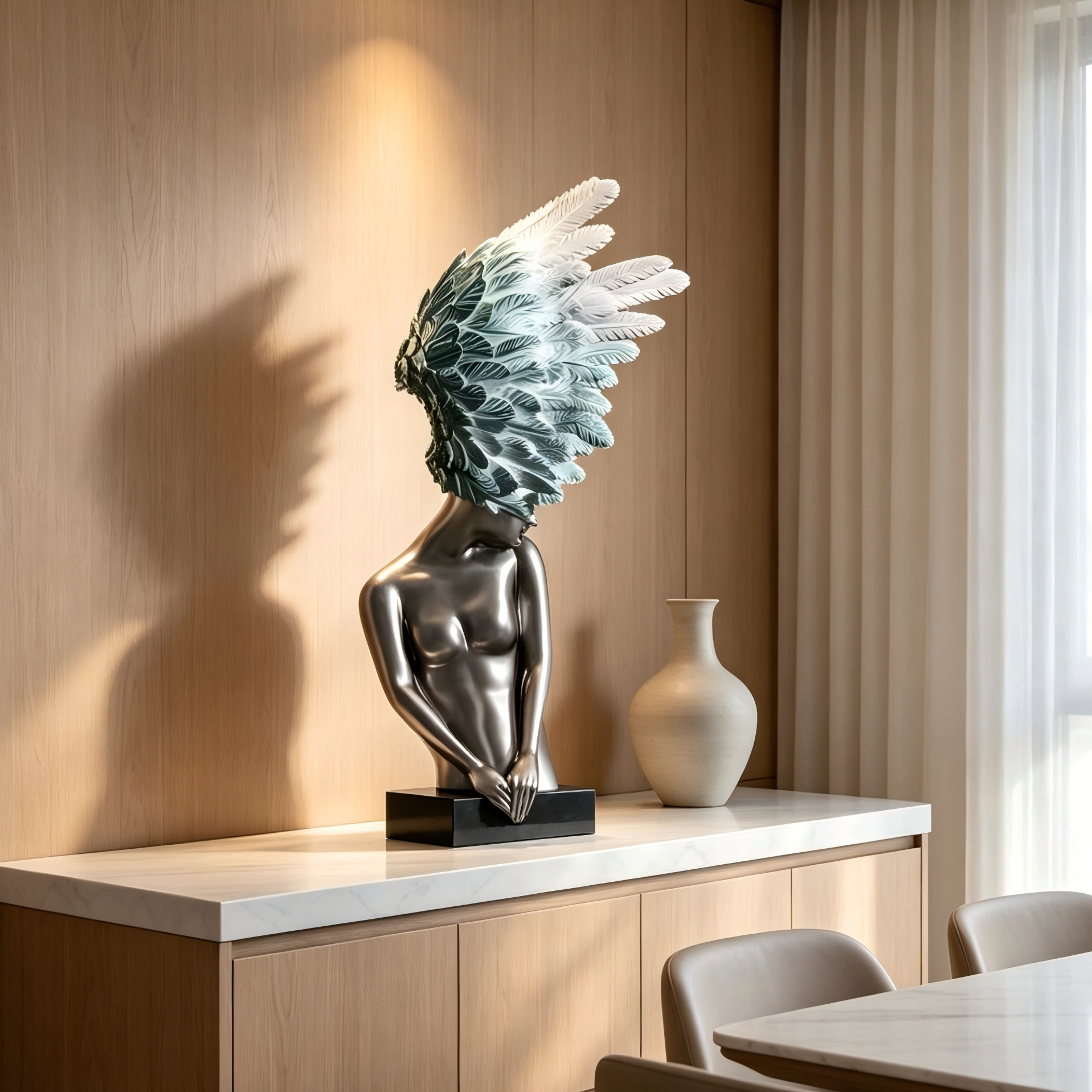 Modern Art Desktop Figurine Creative Lamp Shaped Ornament