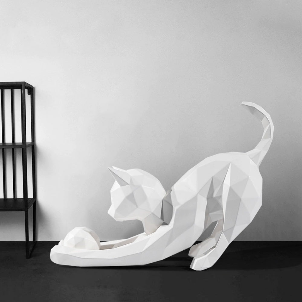 Modern Cat Garden Statue in Fiberglass for Indoor and Outdoor-OVERSCALE ART