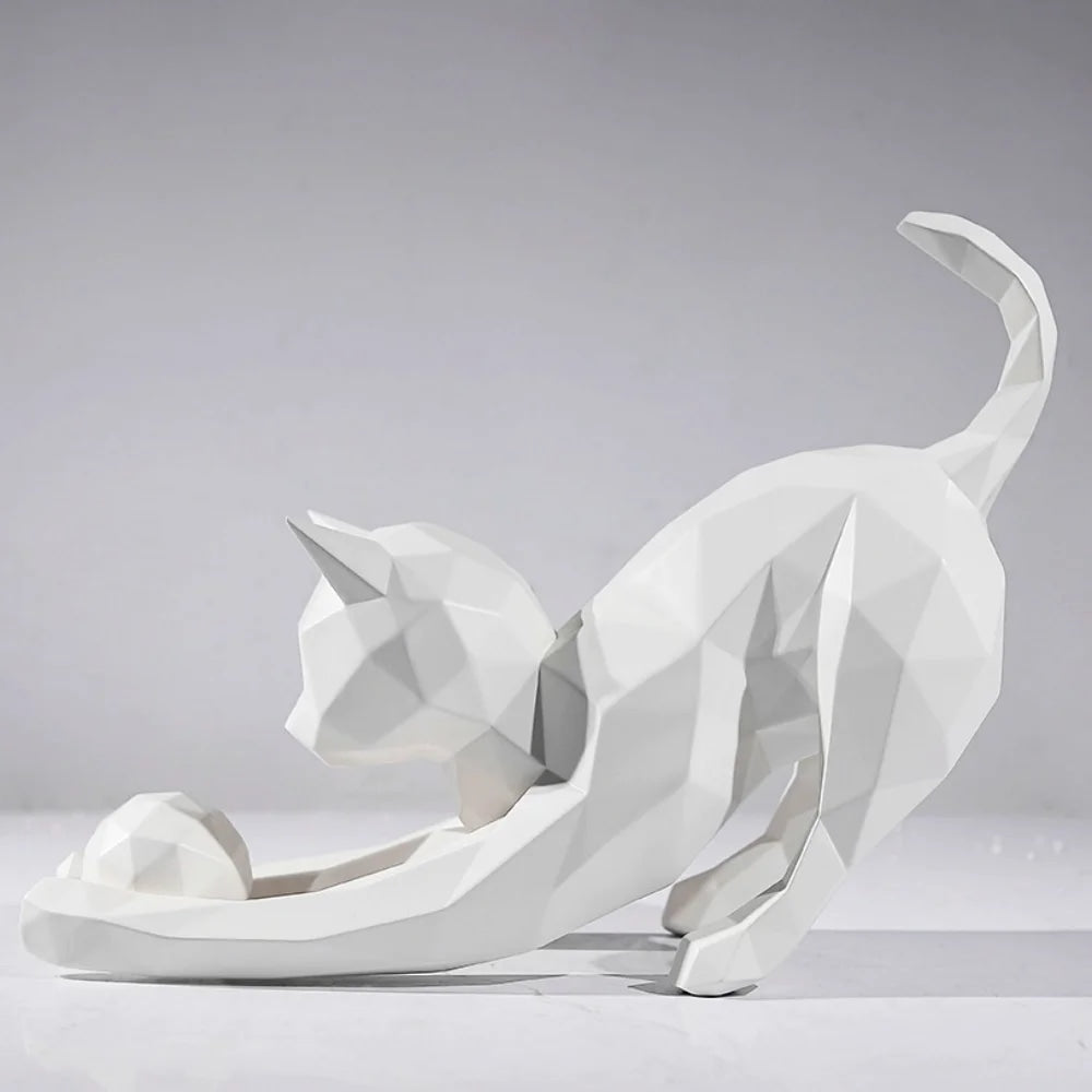 Modern Cat Garden Statue in Fiberglass for Indoor and Outdoor-OVERSCALE ART
