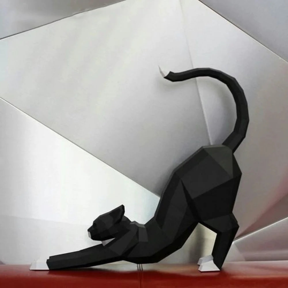 Modern Cat Garden Statue in Fiberglass for Indoor and Outdoor-OVERSCALE ART