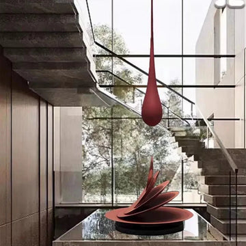 Multi Color Modern Waterdrop Fiberglass Floor Art Sculpture