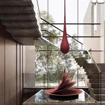 Multi Color Modern Waterdrop Fiberglass Floor Art Sculpture