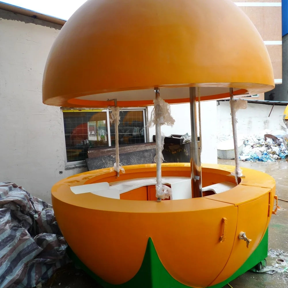 Orange Fruit Fiberglass Kiosk Mobile Vendor Booth