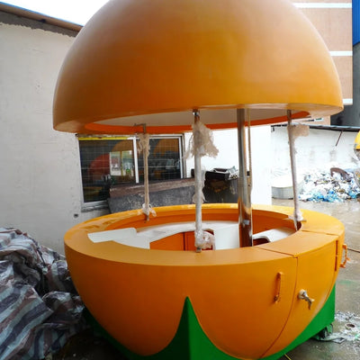 Orange Fruit Fiberglass Kiosk Mobile Vendor Booth