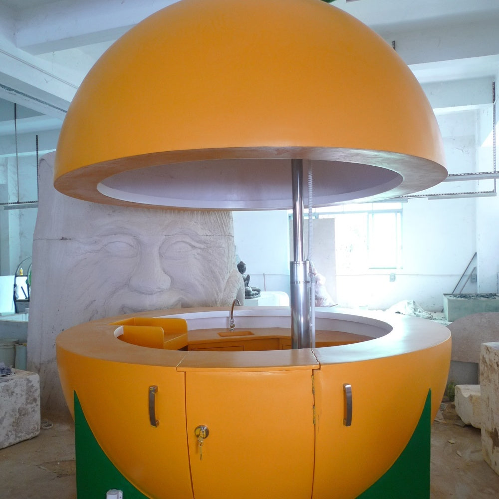 Orange Fruit Fiberglass Kiosk Mobile Vendor Booth