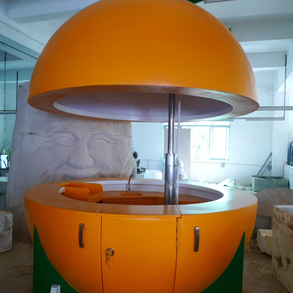 Orange Fruit Fiberglass Kiosk Mobile Vendor Booth