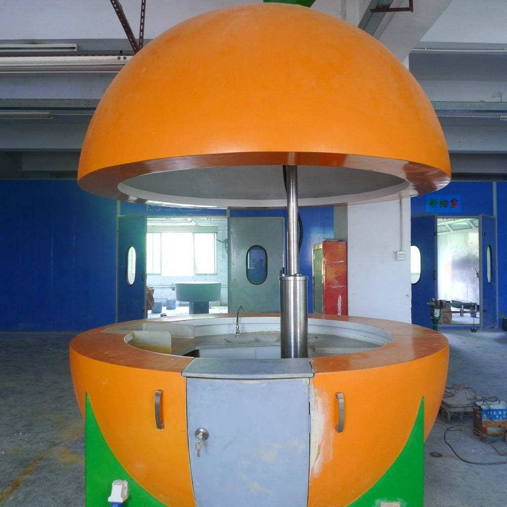 Orange Fruit Fiberglass Kiosk Mobile Vendor Booth