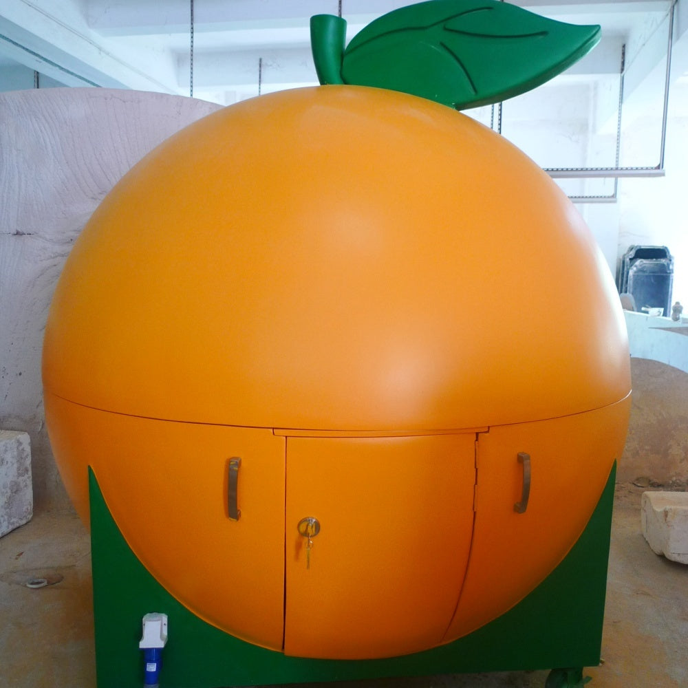 Orange Fruit Fiberglass Kiosk Mobile Vendor Booth