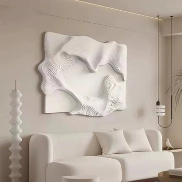 Organic Wave Relief Minimalist Fiberglass Wall Sculpture UV