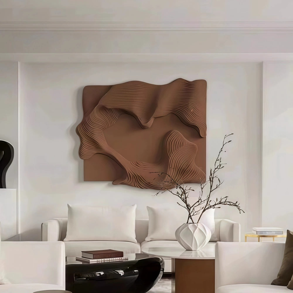 Organic Wave Relief Minimalist Fiberglass Wall Sculpture UV