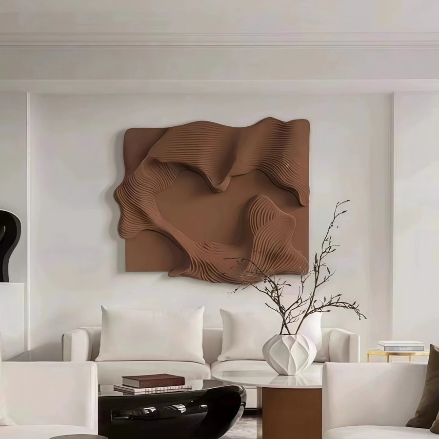 Organic Wave Relief Minimalist Fiberglass Wall Sculpture UV