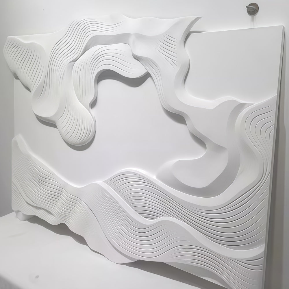 Organic Wave Relief Minimalist Fiberglass Wall Sculpture UV