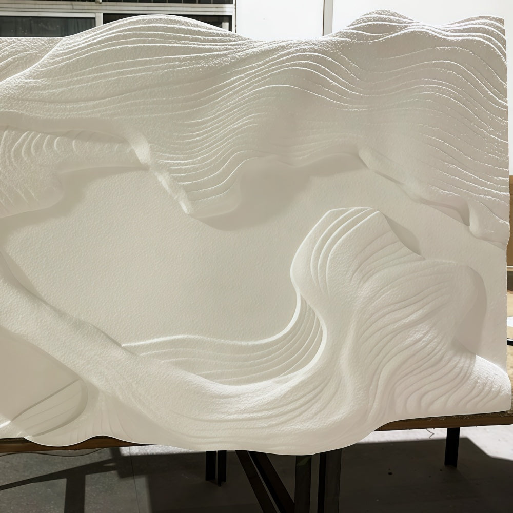 Organic Wave Relief Minimalist Fiberglass Wall Sculpture UV