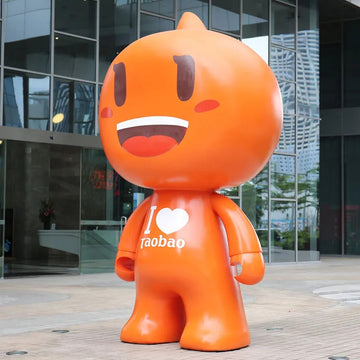 Outdoor Cartoon Mascot Sculpture for Mall Entrances and Commercial Spaces