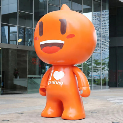 Outdoor Cartoon Mascot Sculpture for Mall Entrances and Commercial Spaces