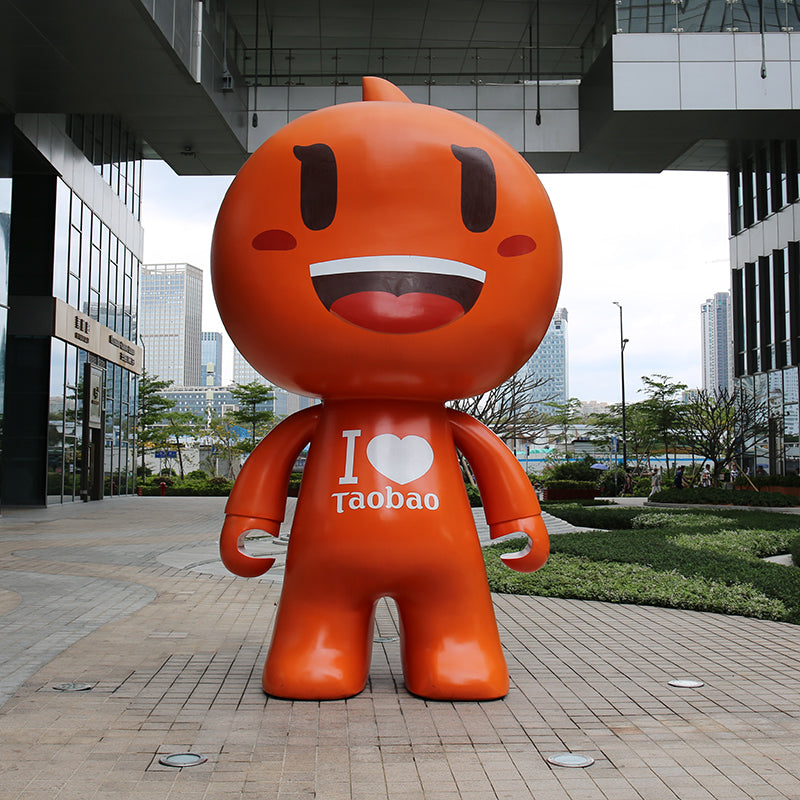 Outdoor Cartoon Mascot Sculpture for Mall Entrances and Commercial Spaces