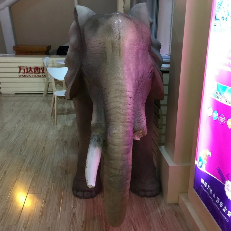 Realistic Fiberglass Elephant Statue for Commercial Interiors