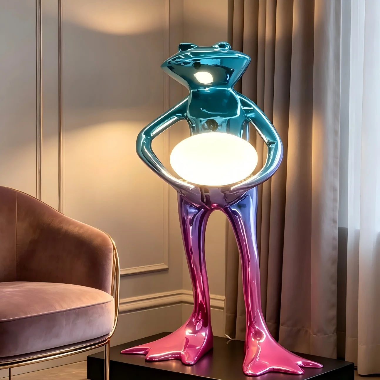 Resin Animal Figurine Desk Lamp with Ambient Glow