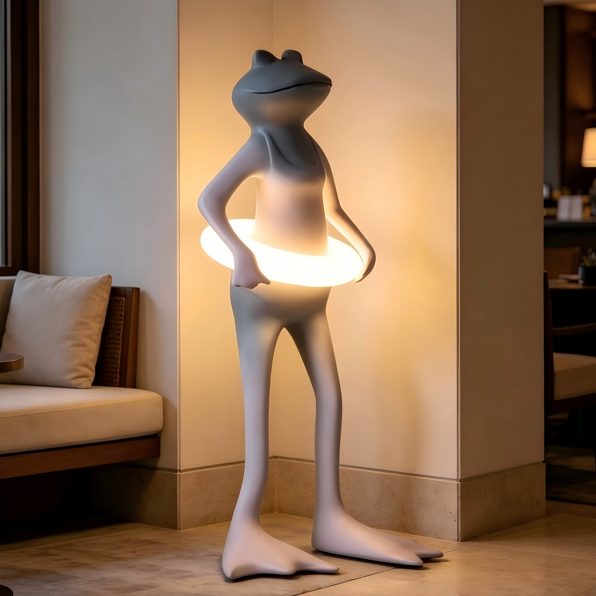 Resin Animal Figurine Desk Lamp with Ambient Glow