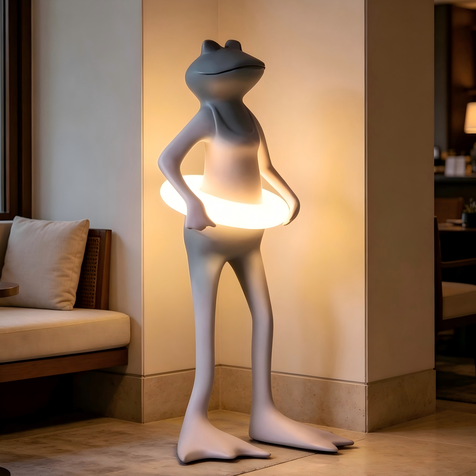 Resin Animal Figurine Desk Lamp with Ambient Glow