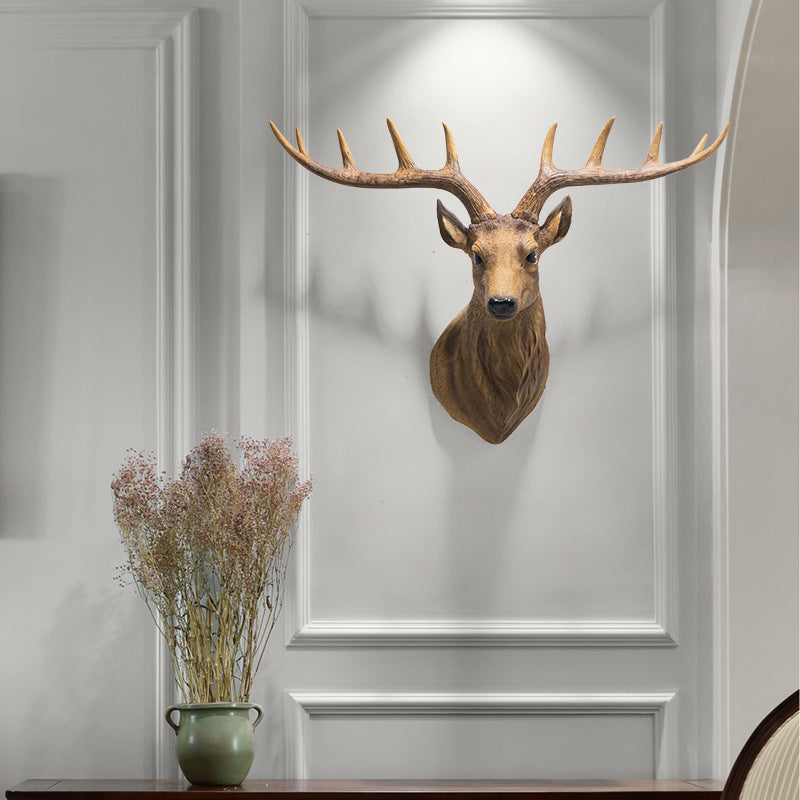 Resin Deer Head Wall Decor Nordic Style Faux Animal Sculpture