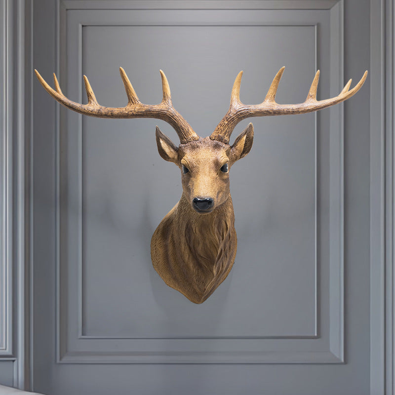 Resin Deer Head Wall Decor Nordic Style Faux Animal Sculpture