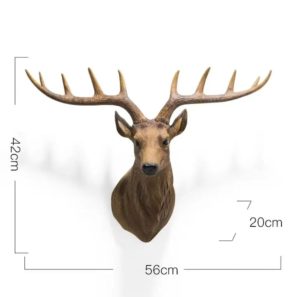 Resin Deer Head Wall Decor Nordic Style Faux Animal Sculpture