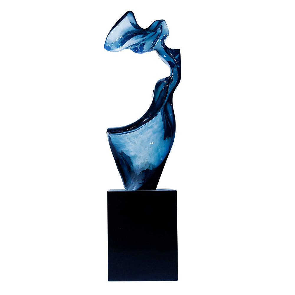 Resin Floor Sculpture Large Home Decoration Dark Blue