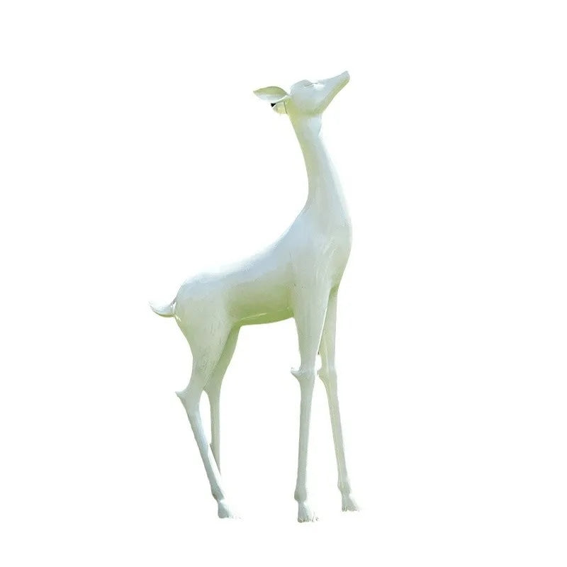 Resin Life Sika Deer Sculpture in White Fiberglass