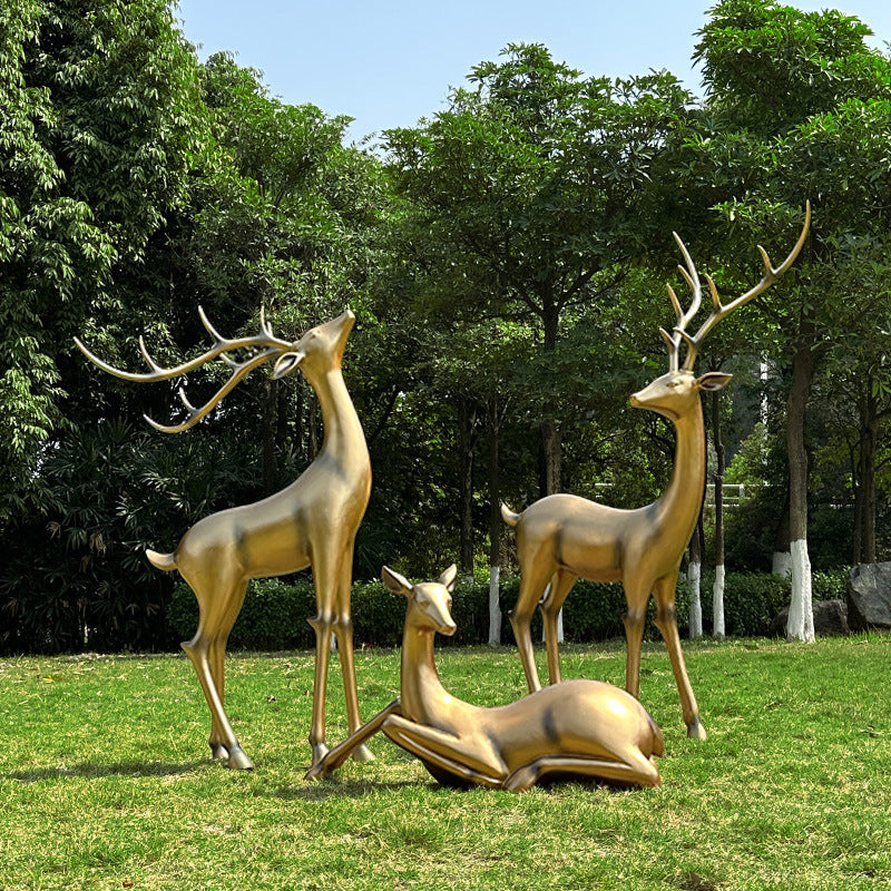 Resin Life Sika Deer Sculpture in White Fiberglass