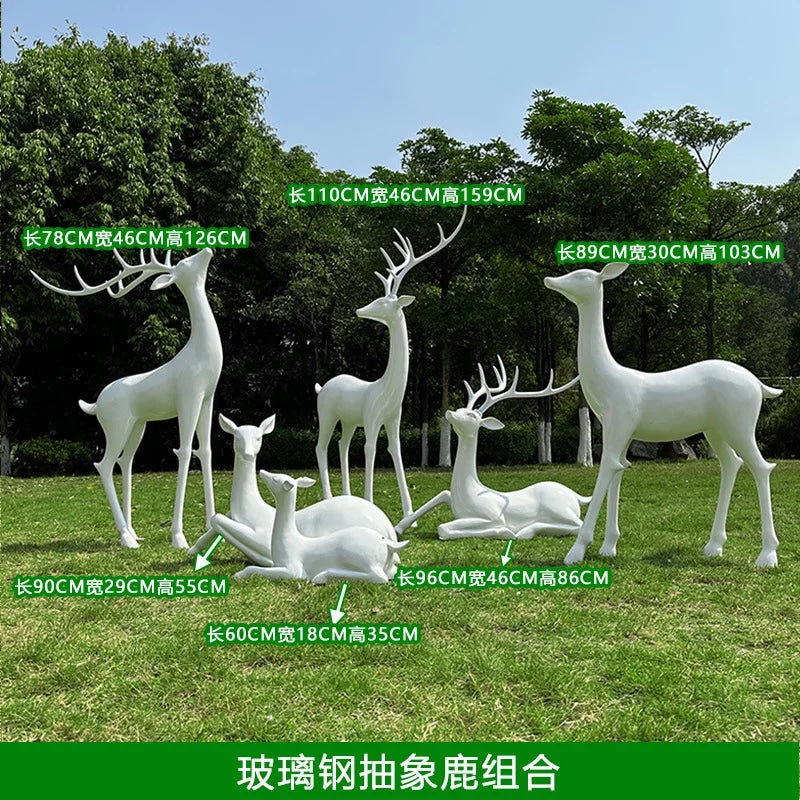 Resin Life Sika Deer Sculpture in White Fiberglass