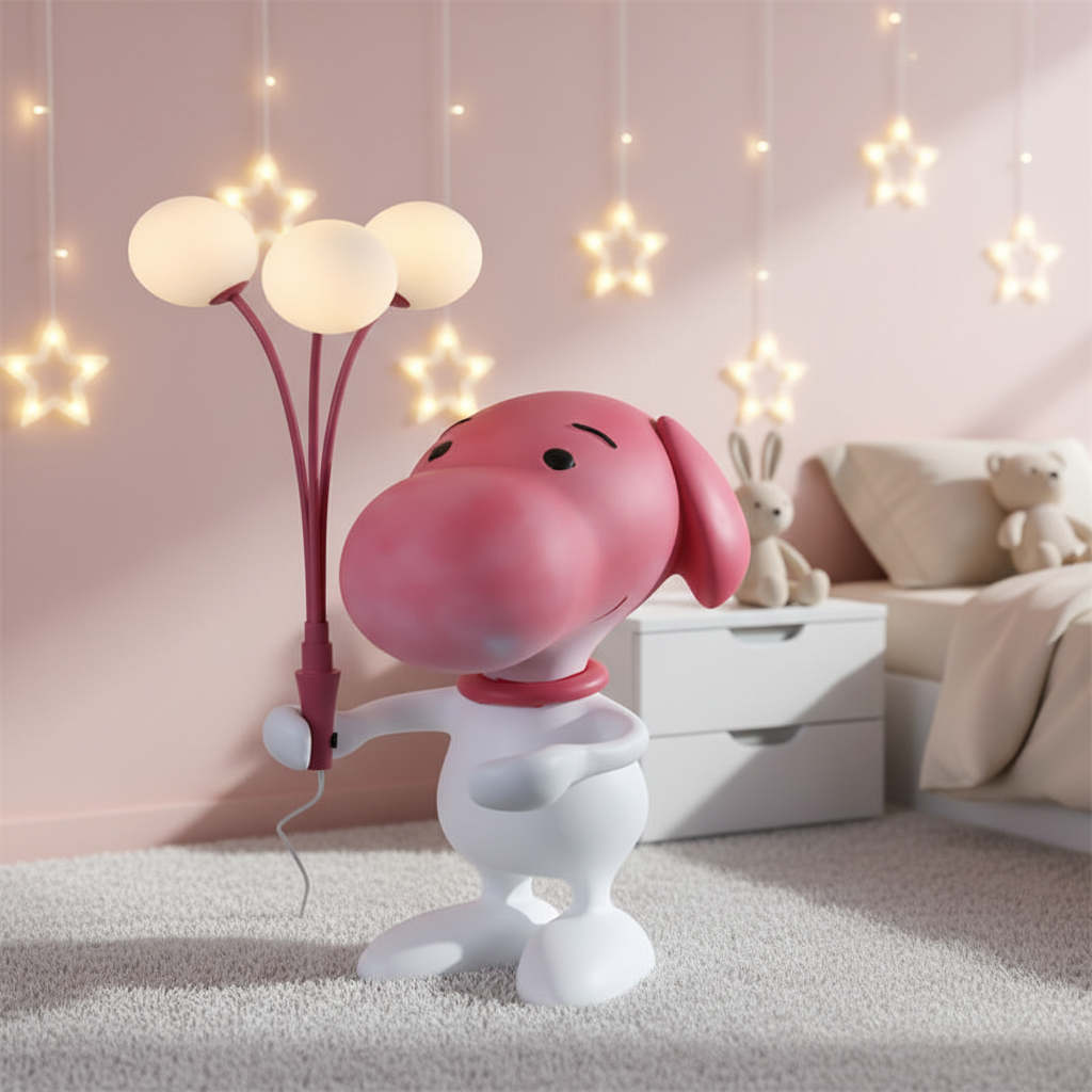 Sculptural Table Lamp in Art Deco Style with LED Lighting