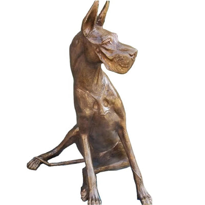 Sculpture Copper Cast Great Dane Dog Bronze Statue