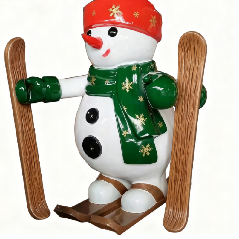 Snowman Christmas Sculpture Life Size Fiberglass Statues-OVERSCALE ART