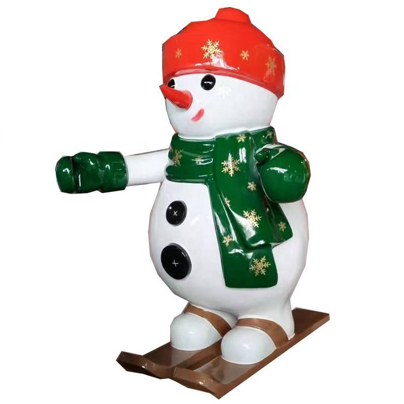 Snowman Christmas Sculpture Life Size Fiberglass Statues-OVERSCALE ART