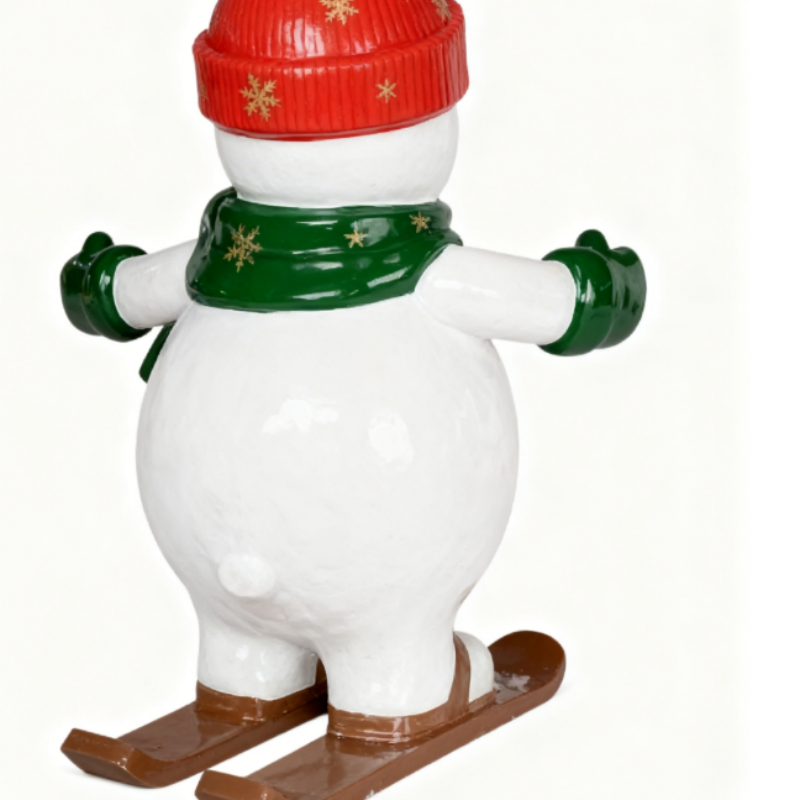 Snowman Christmas Sculpture Life Size Fiberglass Statues-OVERSCALE ART
