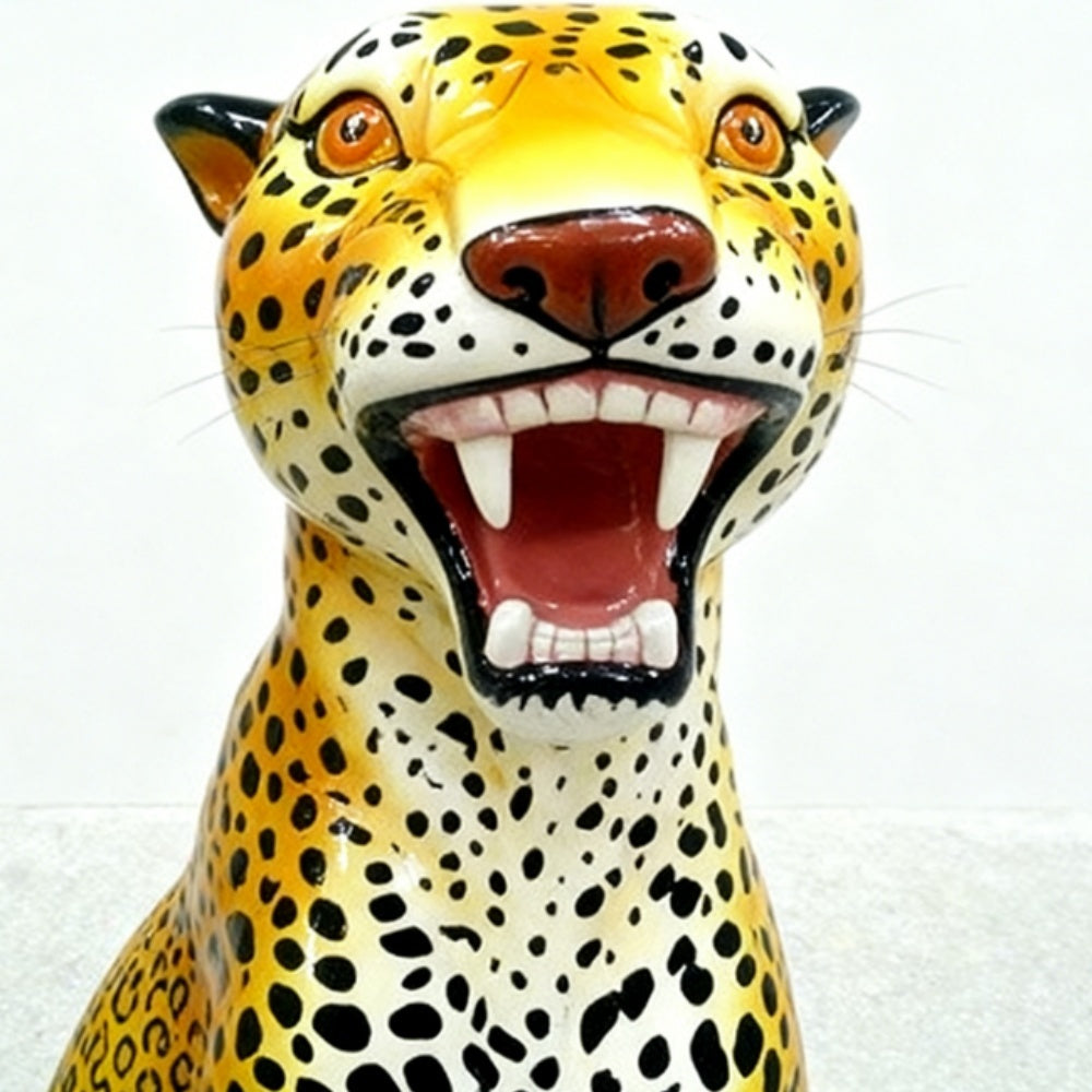 Spotted Leopard Statue Floor Sculpture in Fiberglass-OVERSCALE ART
