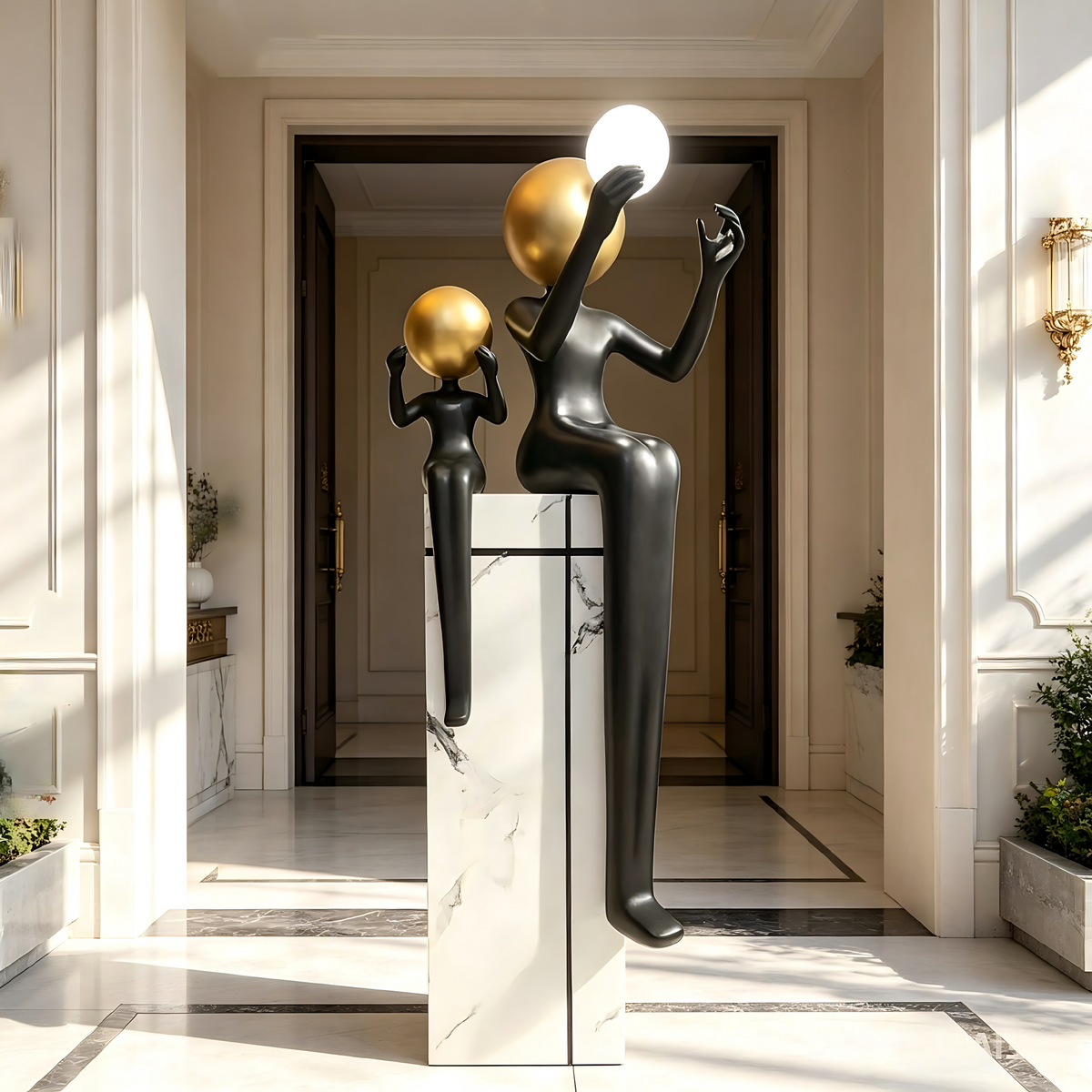 Statue Character Floor Lamp Simple Sculptural LED Figure Light