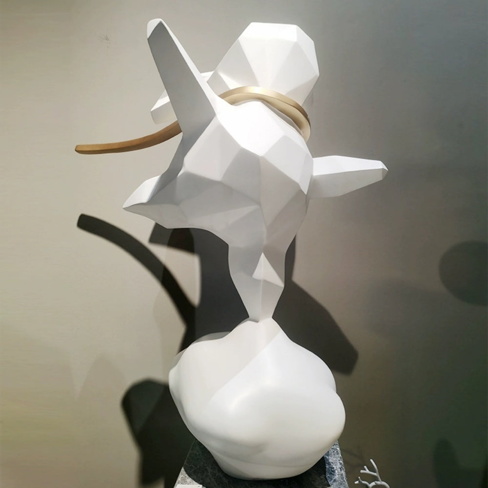 Stylish Geometric Style Rabbit Sculpture in Fiberglass-OVERSCALE ART