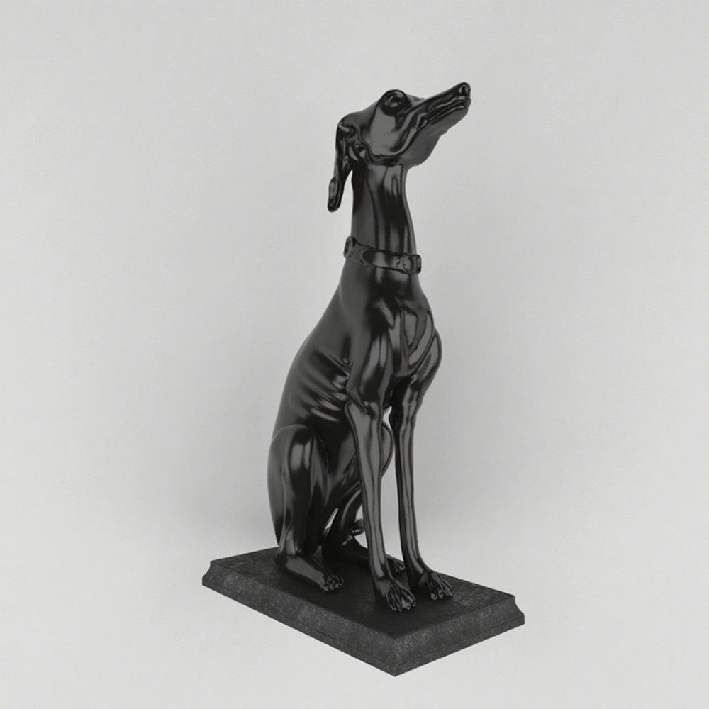 Stylish Star Patterned Greyhound Dog Statues Shiny Resin Sculpture Modern