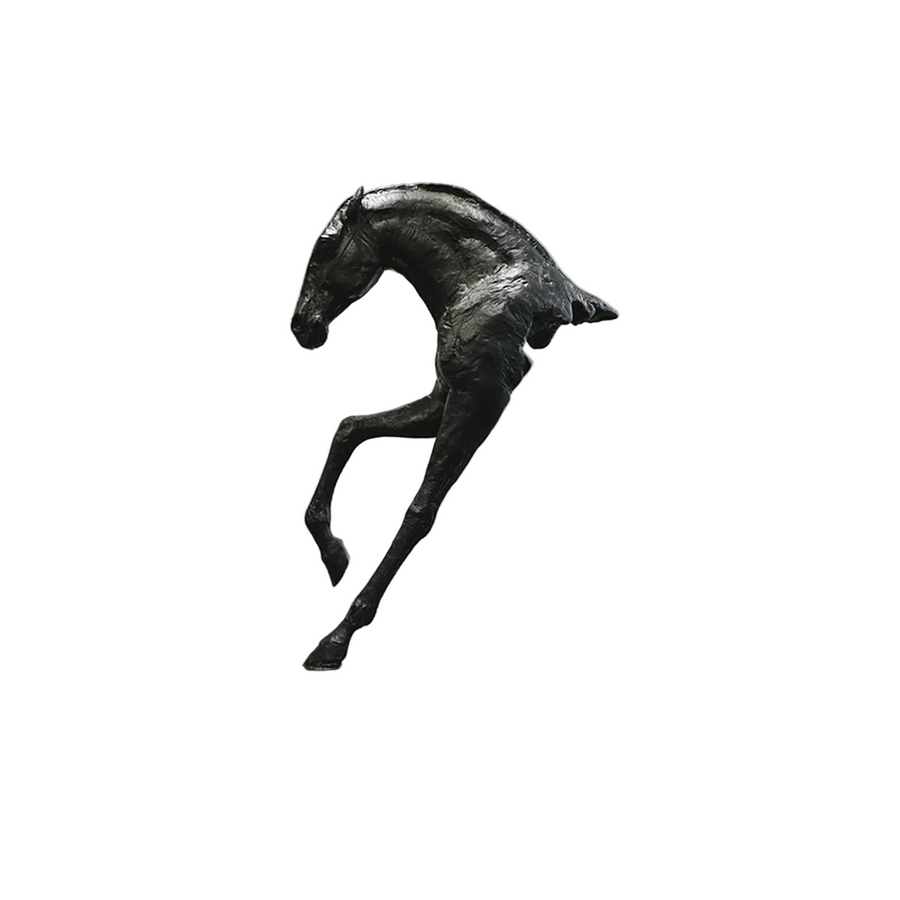 Textured Resin Horse Floor Sculpture