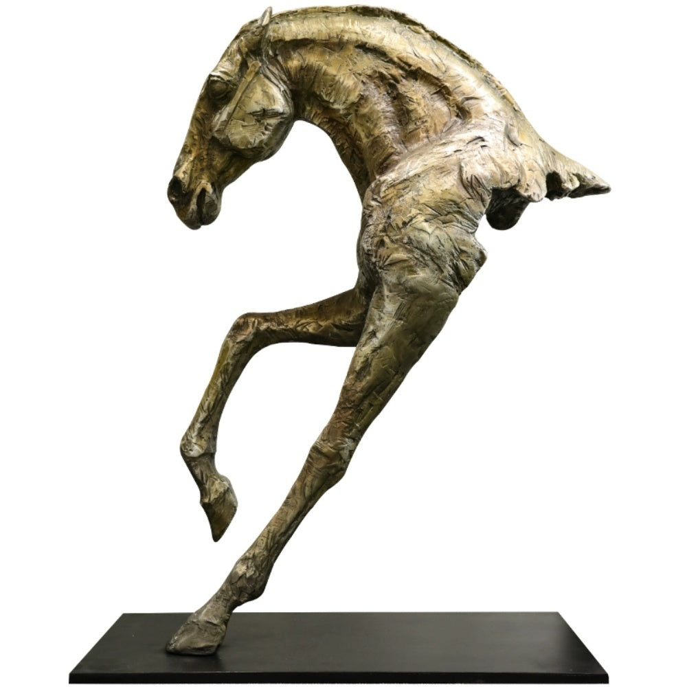 Textured Glass Resin Horse Statue for Commercial Spaces-OVERSCALE ART